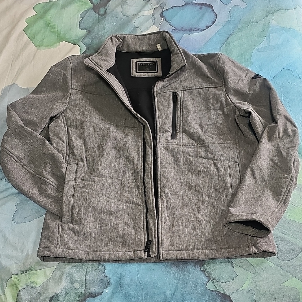 Calvin Klein Men's Large Heather Gray Water Resistant Jacket
